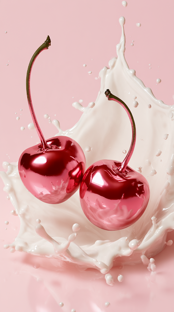 Polished Cherry Splash in Creamy Milk