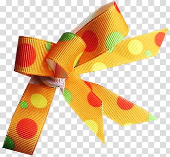 Polkaribbon, orange and multicolored polka dot ribbon transparent background PNG clipart