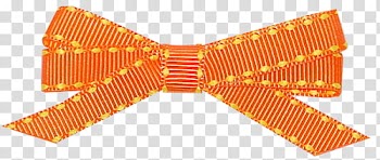 Polkaribbon, orange and yellow ribbon bow transparent background PNG clipart