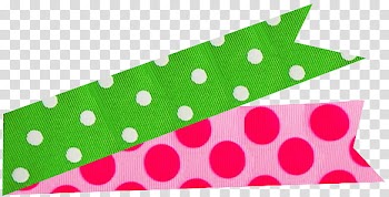 Polkaribbon, pink and green polka-dot ribbon transparent background PNG clipart
