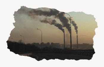 Pollution collage element, torn paper | Free PSD - rawpixel