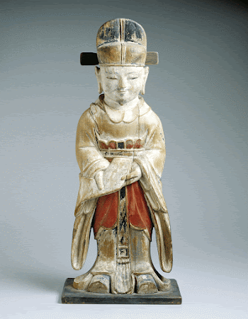 polychrome wood statue of a Confucian | Free Photo - rawpixel