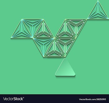 Polygon abstract on green background vector image