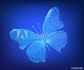 Polygon butterfly on blockchain hud banner