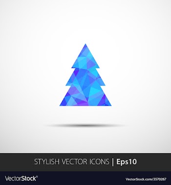 Polygon christmas tree icon vector image