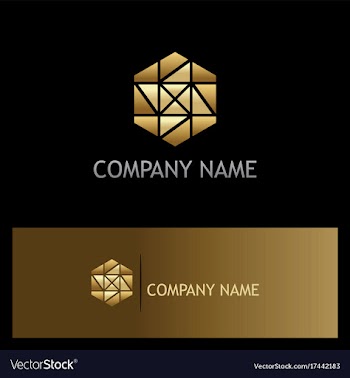  					Polygon gold mozaic shape logo vector image														