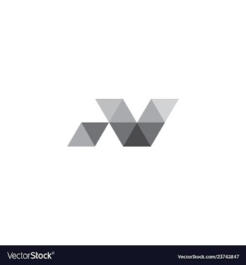 Polygon letter n logo template vector image