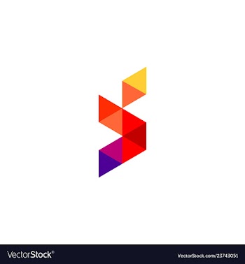 Polygon letter s icon logo vector image