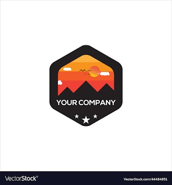 polygon shape flat mountain design
