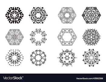 polygon shape mandala ornament set