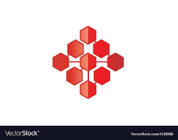  					Polygon technology connection logo vector image														