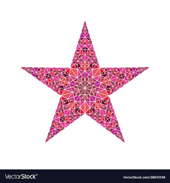 Polygonal abstract colorful tiled mosaic star vector image