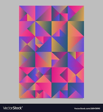 Polygonal abstract multicolored triangle poster vector image