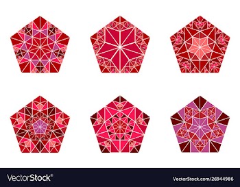 Polygonal abstract ornate isolated mosaic vector image