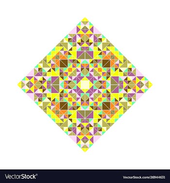 Polygonal abstract ornate mosaic diagonal square vector image