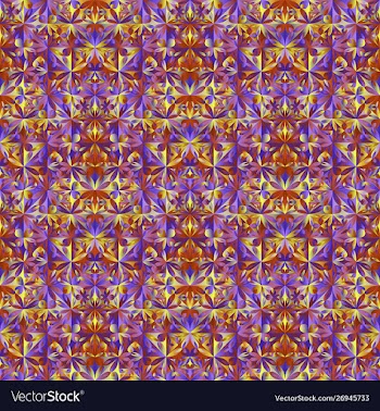 Polygonal abstract seamless floral mosaic pattern vector image