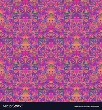 Polygonal abstract seamless mosaic floral pattern vector image
