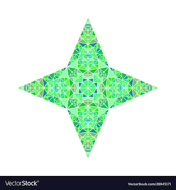 Polygonal colorful isolated abstract mosaic star vector image