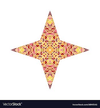 Polygonal colorful isolated triangle mosaic star vector image