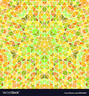 Polygonal colorful radial tiled mosaic pattern vector image