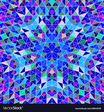 Polygonal dynamic colorful circular tiled pattern vector image