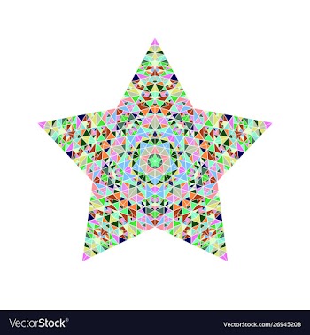 Polygonal geometrical isolated mosaic pentagram vector image