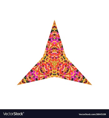 Polygonal geometrical isolated triangle ornament vector image