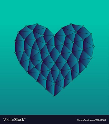 Polygonal heart shape low poly love vector image