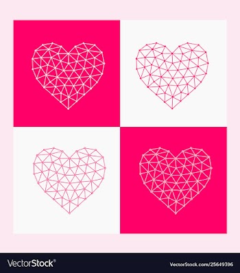 Polygonal heart shape low poly vector image