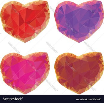 Polygonal Hearts Set4 vector image