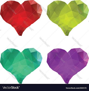Polygonal Hearts Set5 vector image