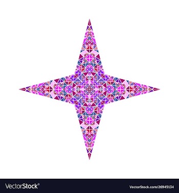 Polygonal isolated abstract tiled mosaic ornament vector image