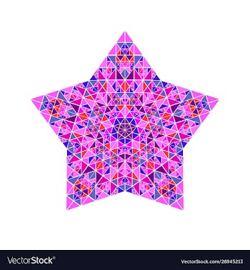 Polygonal isolated geometrical mosaic pentagram vector image