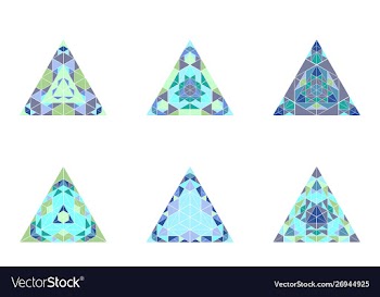 Polygonal isolated ornate triangle symbol vector image