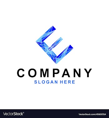 polygonal letter e geometric logo