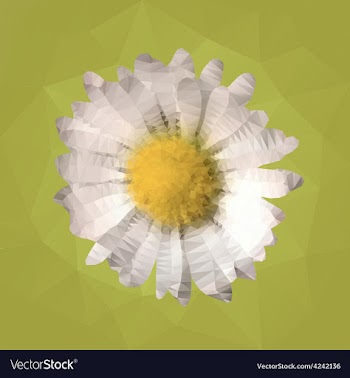 Polygonal mosaic of daisy vector image