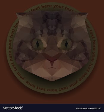 Polygonal mosaic of head of cat vector image