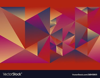 Polygonal multicolored gradient mosaic triangular vector image