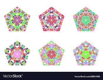 Polygonal ornate abstract mosaic ornament vector image