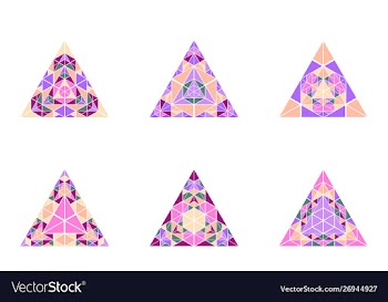 Polygonal ornate geometrical isolated triangle vector image