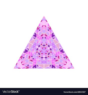 Polygonal ornate isolated colorful mosaic pyramid vector image