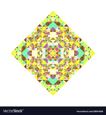 Polygonal ornate isolated mosaic square symbol vector image