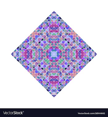 Polygonal ornate triangle mosaic diagonal square vector image