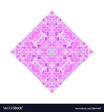 Polygonal ornate triangular mosaic square symbol vector image