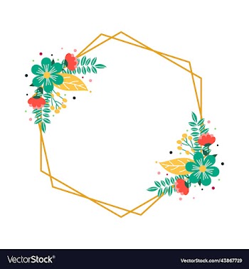 polygonal photo frame isolated white background