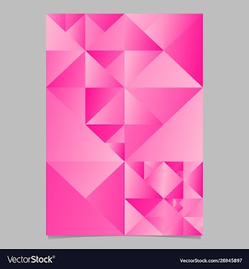 Polygonal pink abstract triangle page template vector image