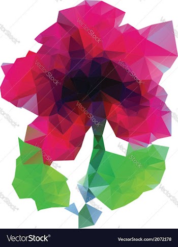 Polygonal Purple Flower vector image