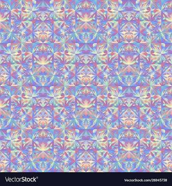 Polygonal seamless floral mosaic pattern vector image