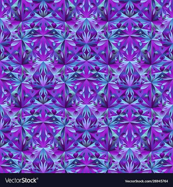 Polygonal seamless geometrical floral mosaic vector image