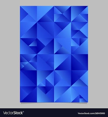 Polygonal triangle page template - abstract blue vector image